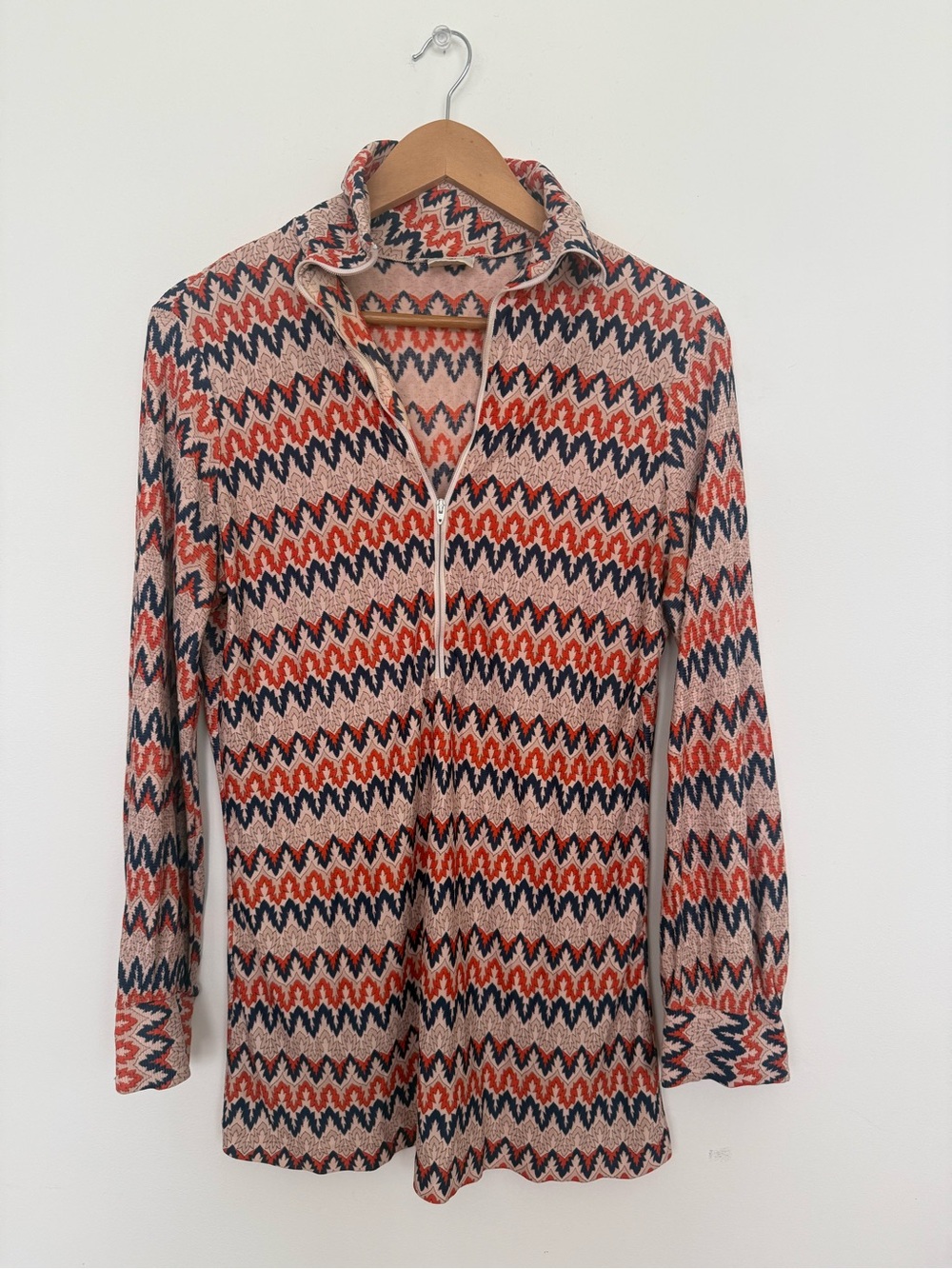 Vintage Quarter Zip Mock Neck Top Cover Up Tunic Size 18 (M) Coastal Grandmother - Picture 2 of 13
